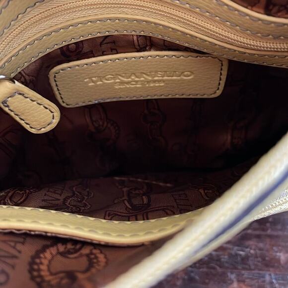 Tignanello Yellow Leather Crossbody 8.5"x9" - Picture 4 of 5